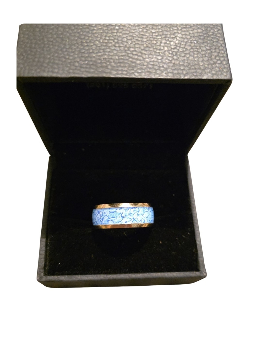 Blue Inlay Women's Band Ring - New